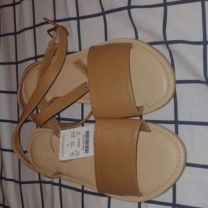 Girls brown ankle strap sandals
